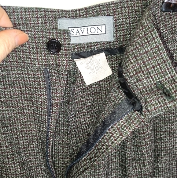 Vintage :: Savion Vintage Gray Pleated High Waist Pants Size 8 - Picture 2 of 7